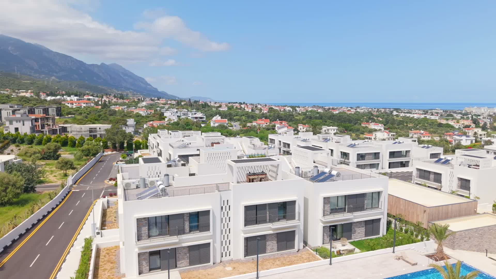 Aerial view of the penthouse and Mediterra complex